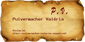 Pulvermacher Valéria névjegykártya